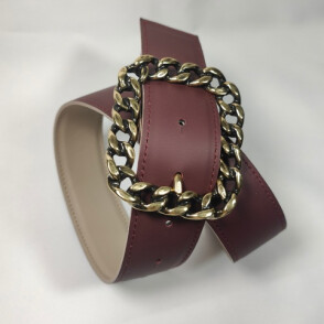 Ceinture Reversible femme Craie / Aubergine